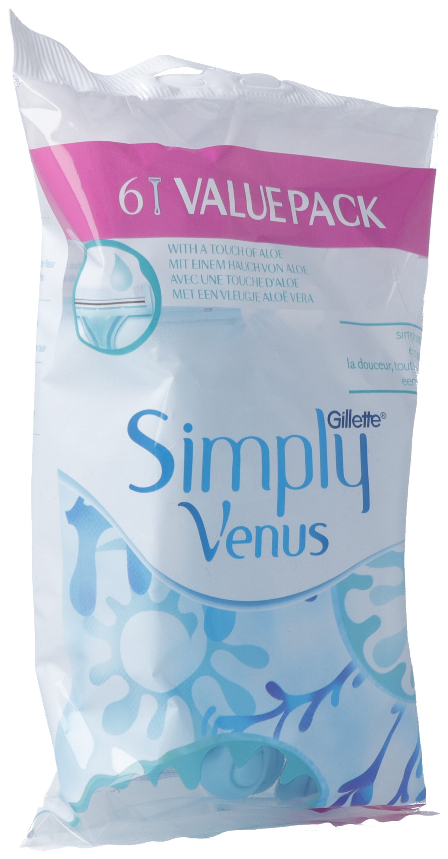 Gillette Simply Venus2 Rasoir Jetable Femme Douceur | 6 Pièces