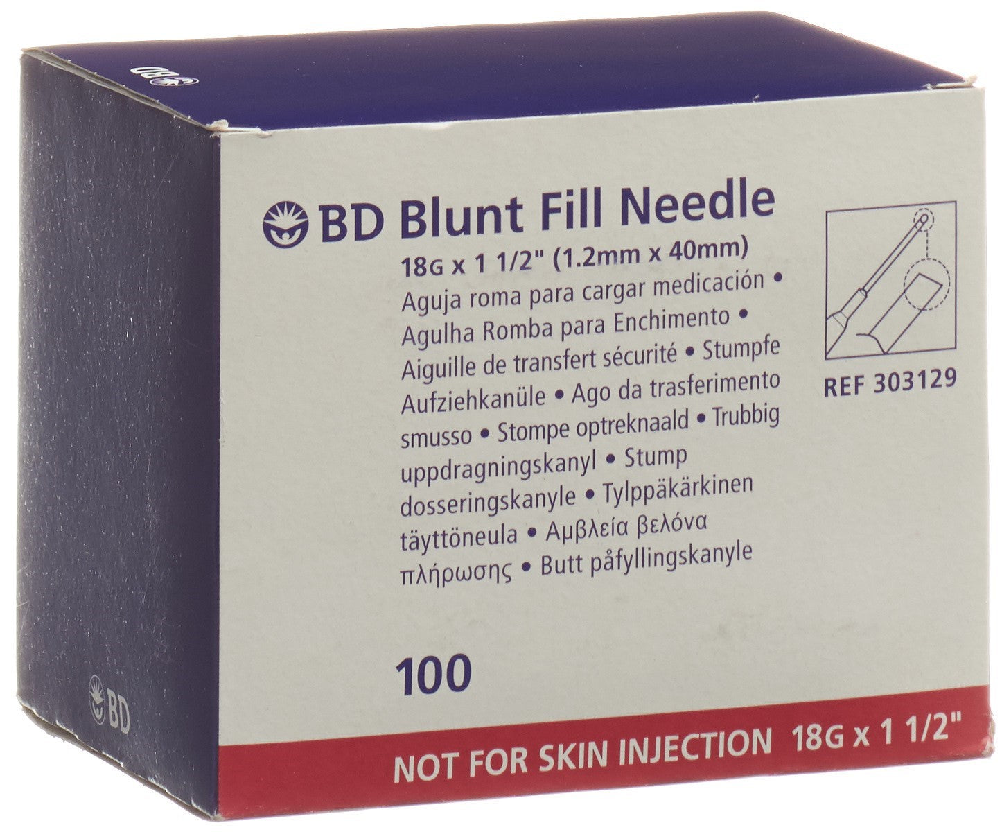 BD Blunt Fill Aiguille de Transfert Sécure 100 Pièces | Dispositif Médical