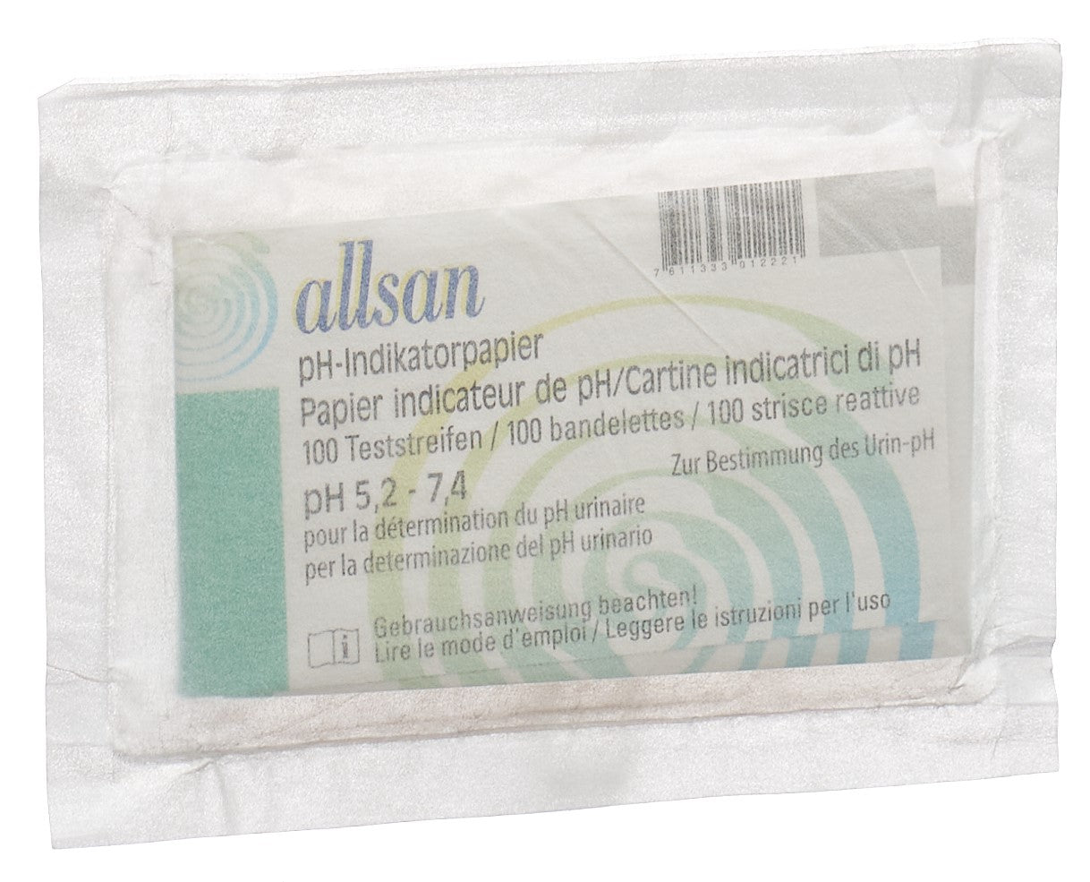 ALLSAN Bandelettes pH 5.2-7.4 pour Test Urinaire | 100 Bandelettes