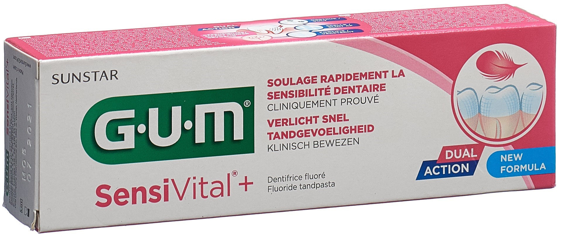 GUM SensiVital+ Dentifrice Soin Sensibilité | Tube 75 ml
