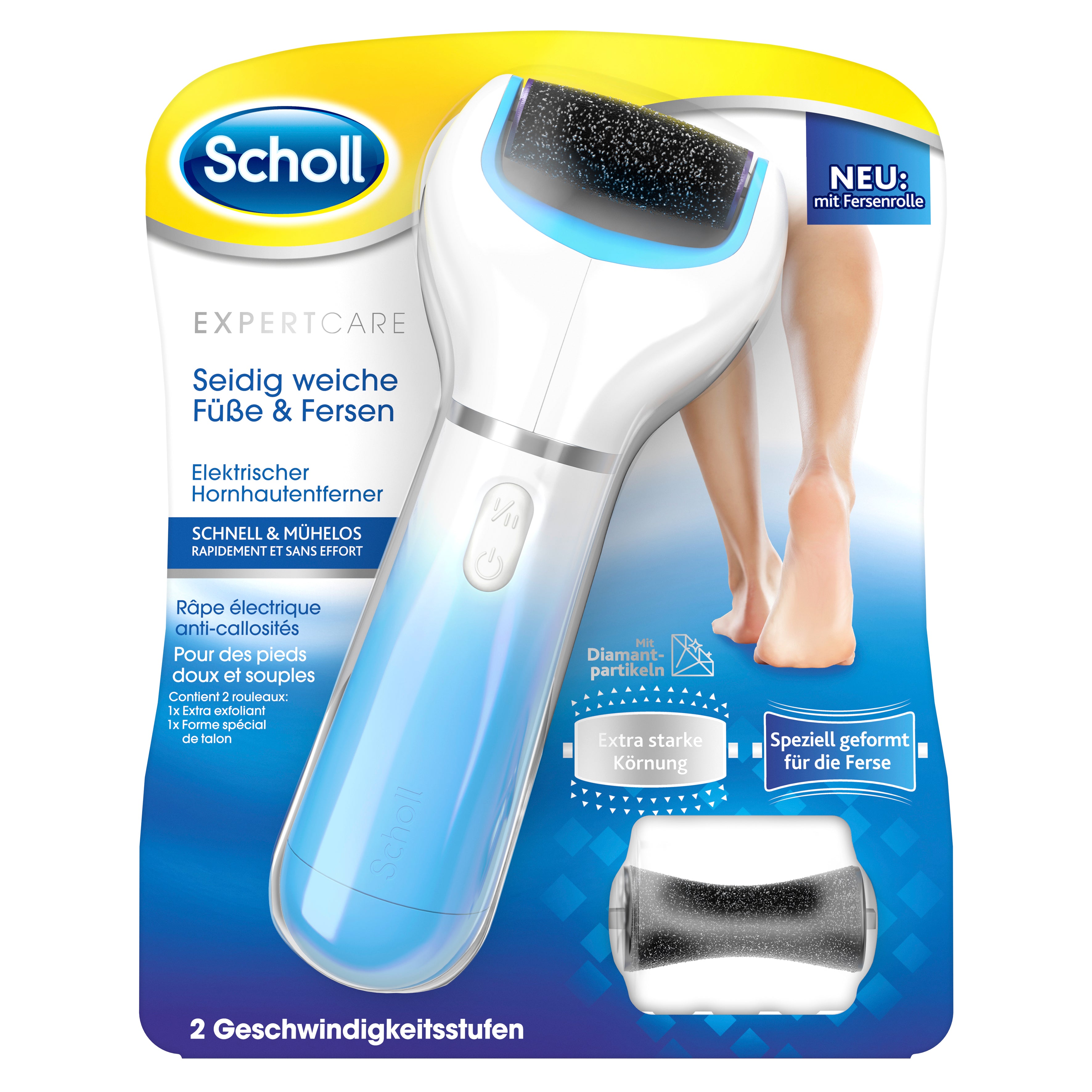 Scholl Velvet Smooth Râpe Électrique Anti-Callosités Douceur | Bleu