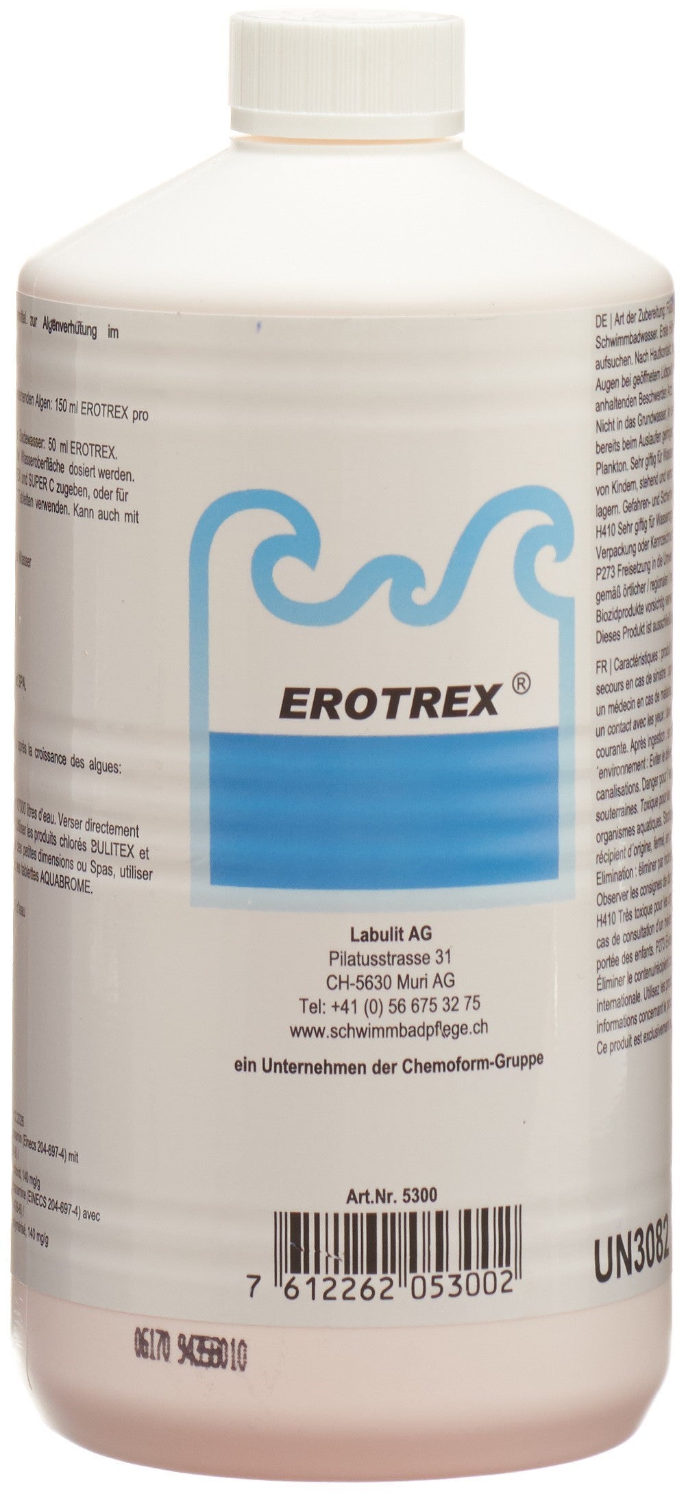 Erotrex Algicide Liquide 1 L | Traitement Efficace Piscine