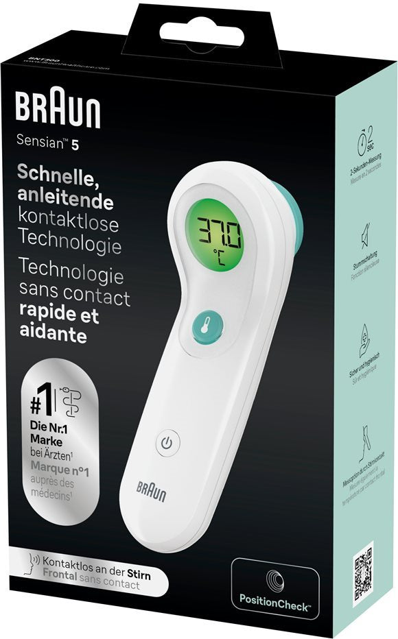 Braun Sensian 5 Thermomètre Auriculaire Sans Contact | Précis