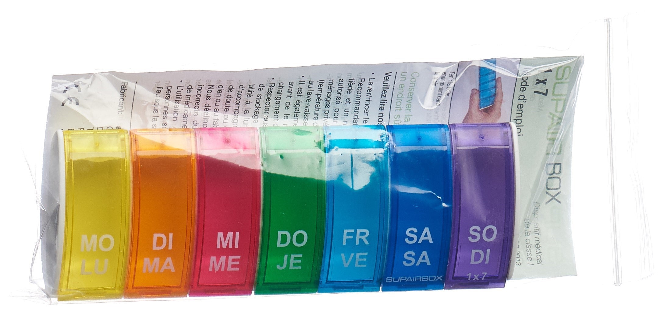 SUPAIRBOX Doseur Hebdomadaire 7 Jours Rainbow | Pratique et Fiable