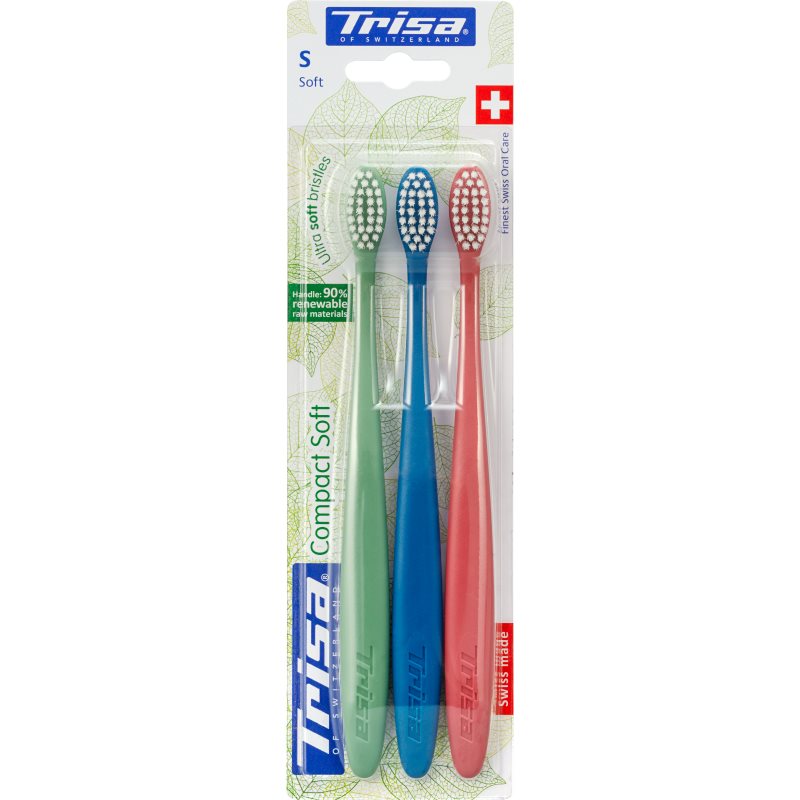 TRISA Brosse à Dents Compact Soft Trio | Soin Bucal Doux