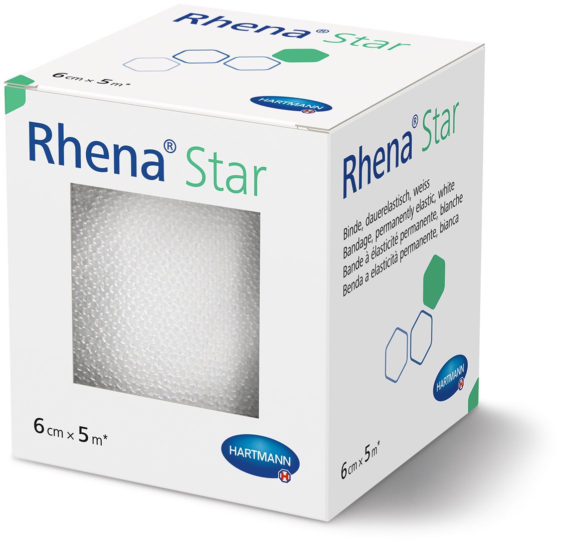 RHENA Star Bande Élastique 6 cm x 5 m Blanc - Maintien Doux | Soin Médical