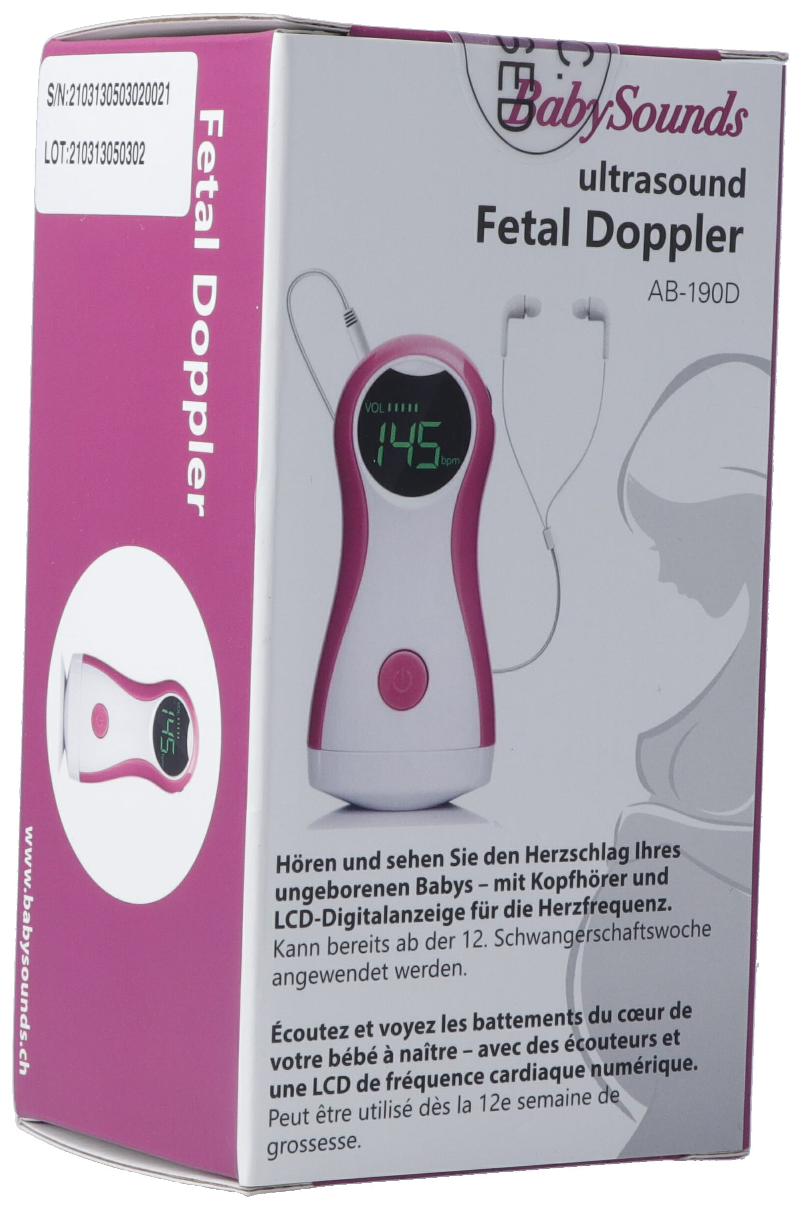 BABYSOUNDS Doppler Foetal Numérique avec Casque | Écoute Bébé