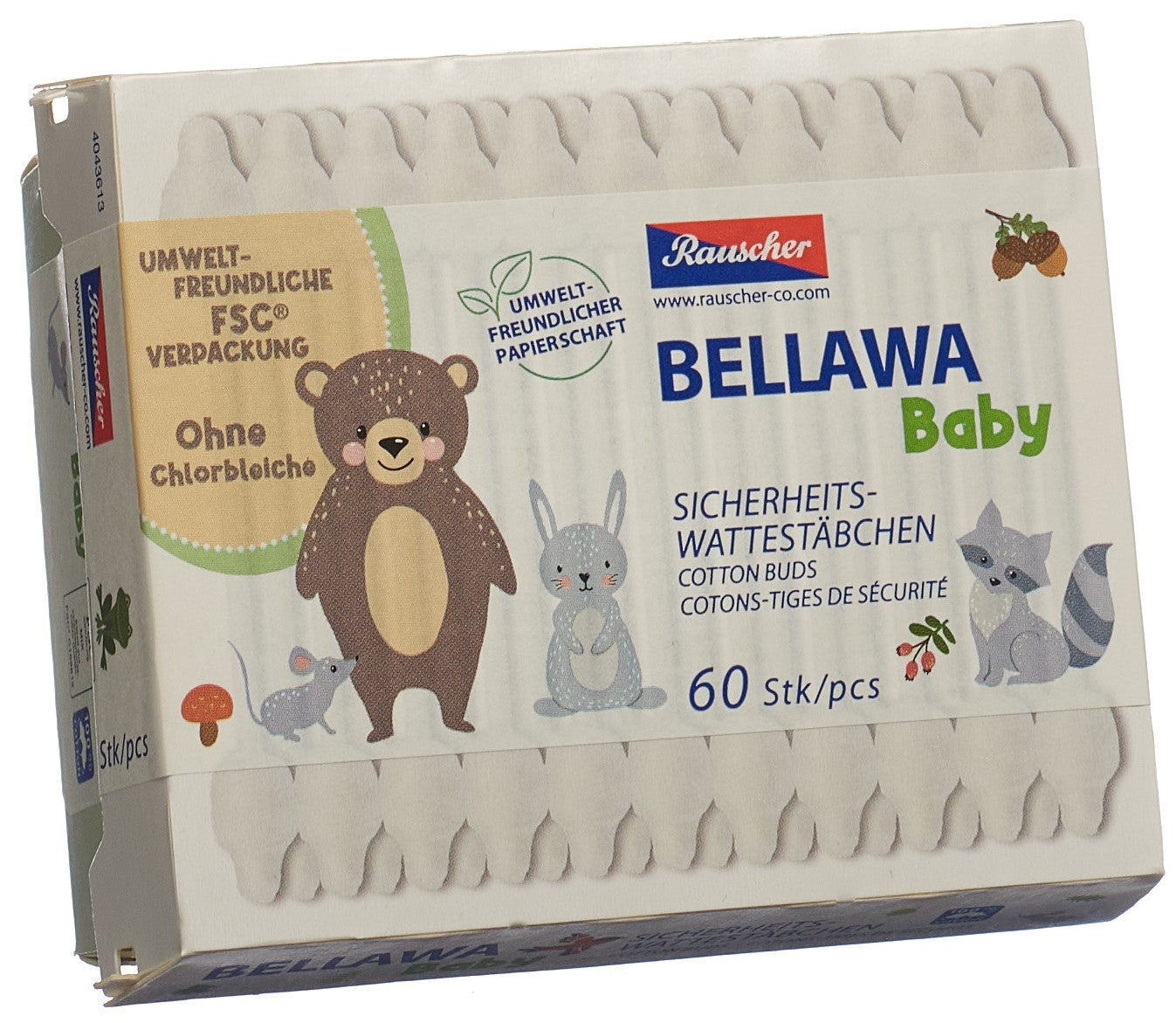 BELLAWA Coton-Tige Bébé Sécurité Box 60 Pièces Douceur & Hygiène