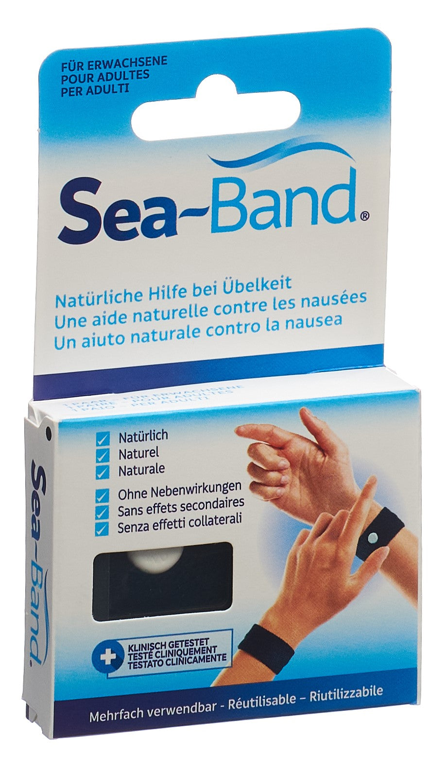 SEA-BAND Bracelet Anti-Nausées Adulte Noir 1 Paire Soulagement Naturel