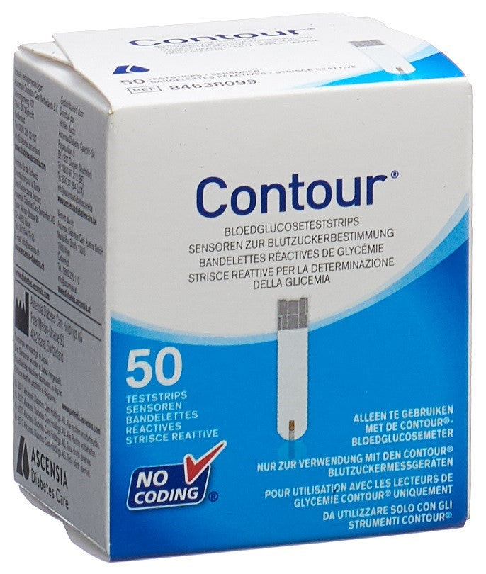 CONTOUR Bandelettes Réactives 50 Pièces | Test Glycémie Rapide