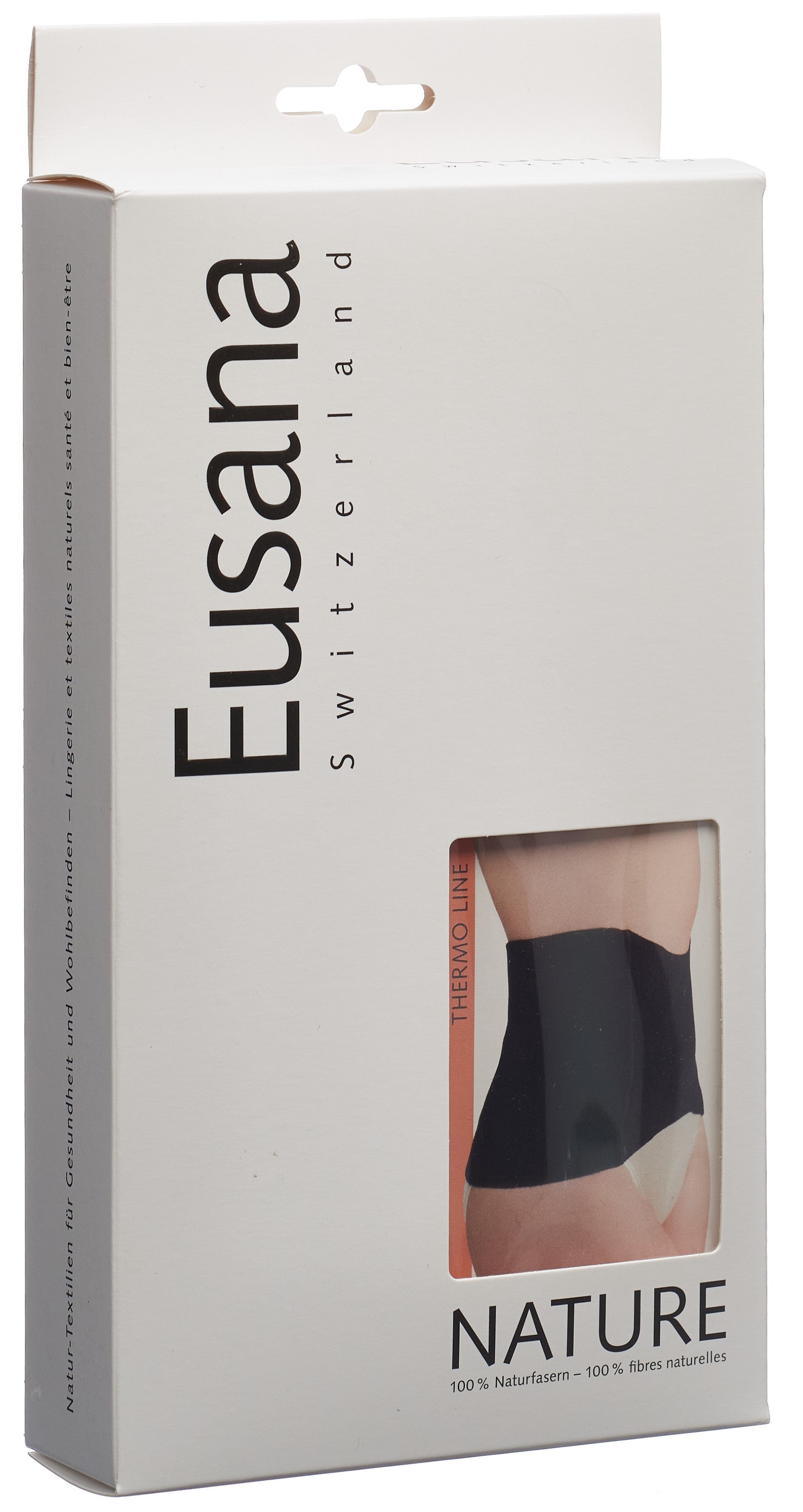 EUSANA Ceinture Chauffante Soin Dos Laine Mérinos M Noir