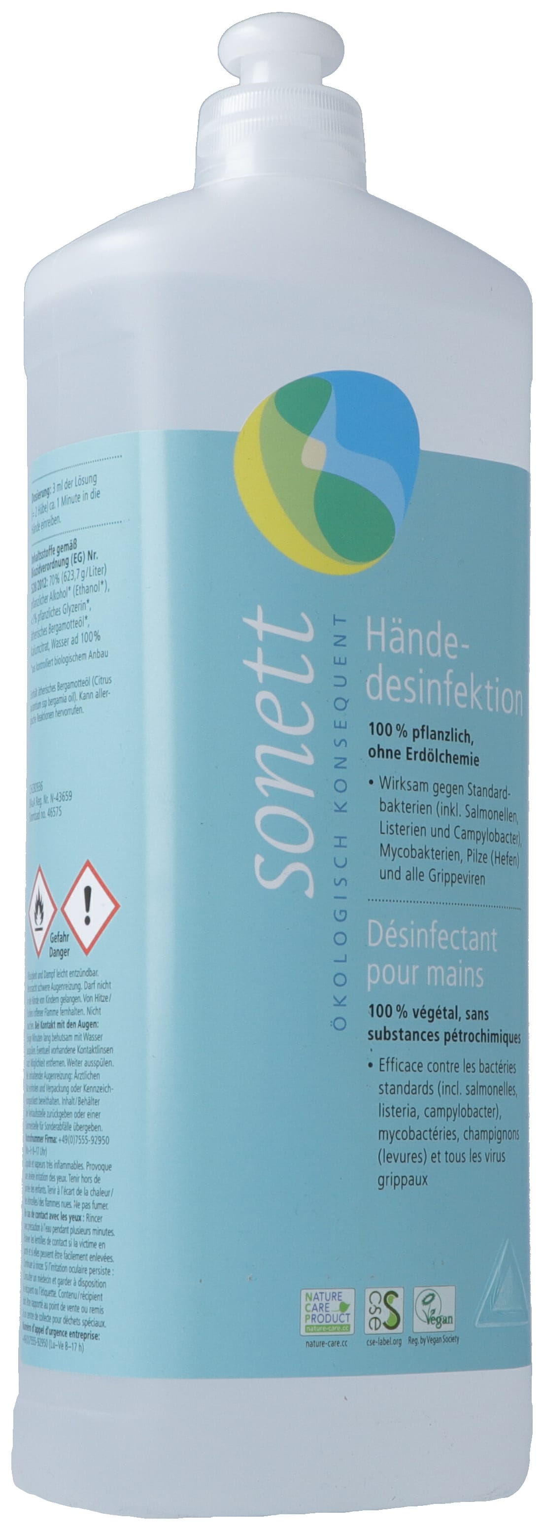 SONETT Désinfectant Mains Recharge 1 L | Hygiène & Protection Efficace