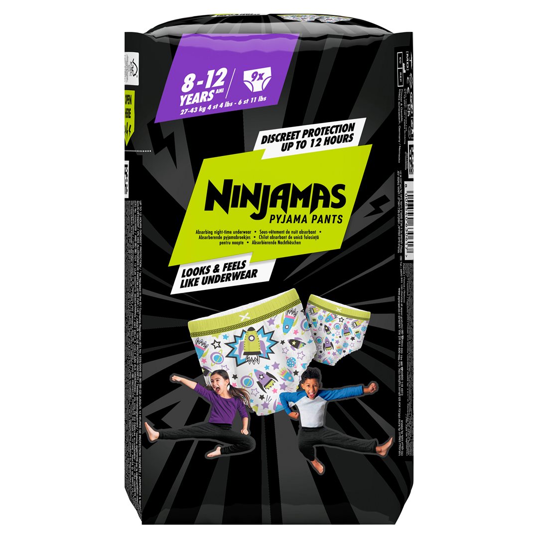 Pampers Ninjamas Culotte Pyjama Garçon 8-12 ans 9 pièces