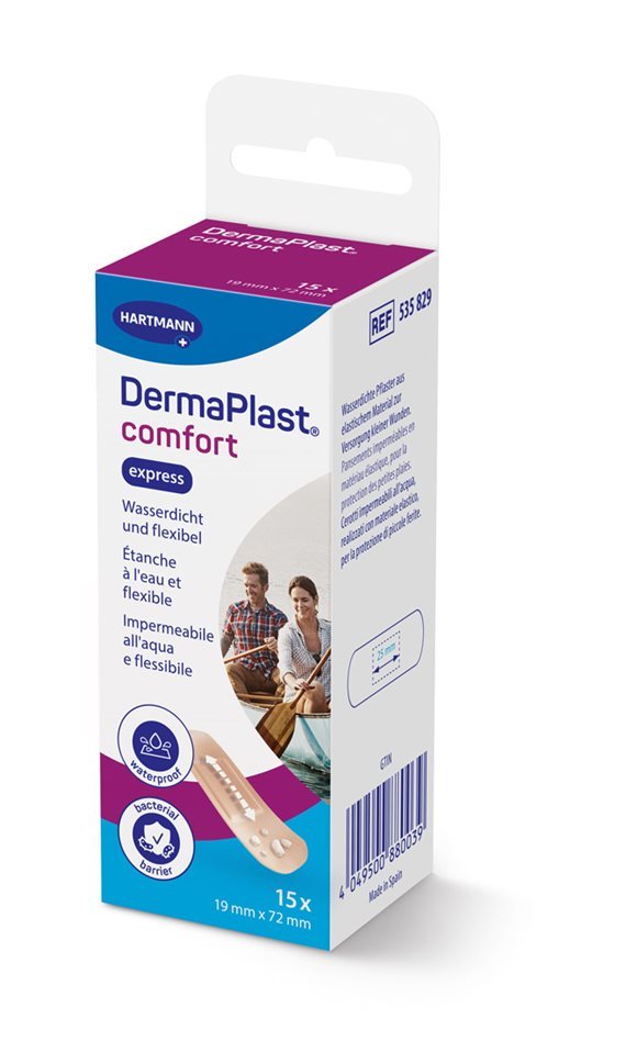 DERMAPLAST Comfort Pansements Rapides 19x72mm 15 pièces | Soin Blessures