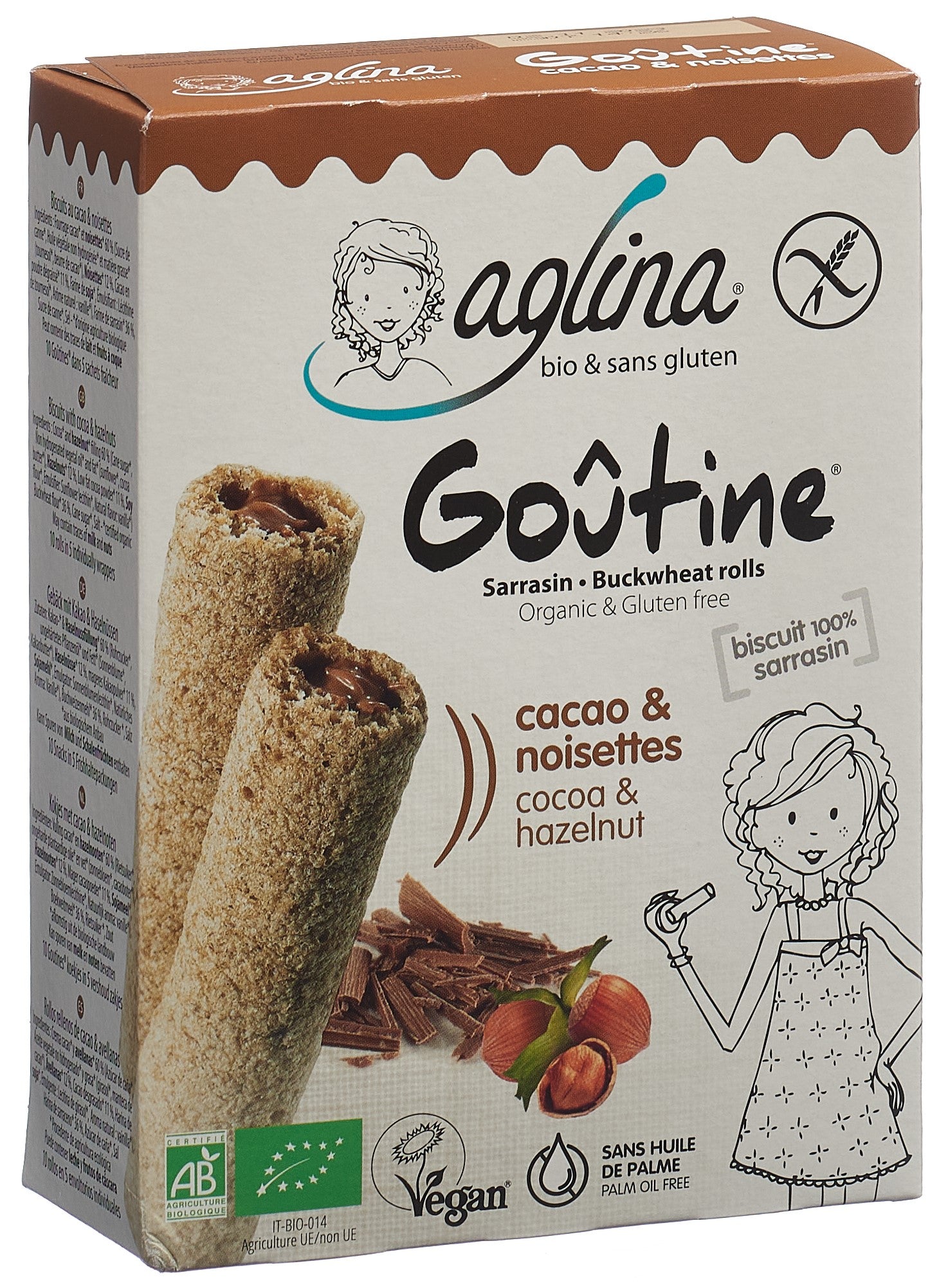AGLINA goûtine cacao & noisettes bio 125 g