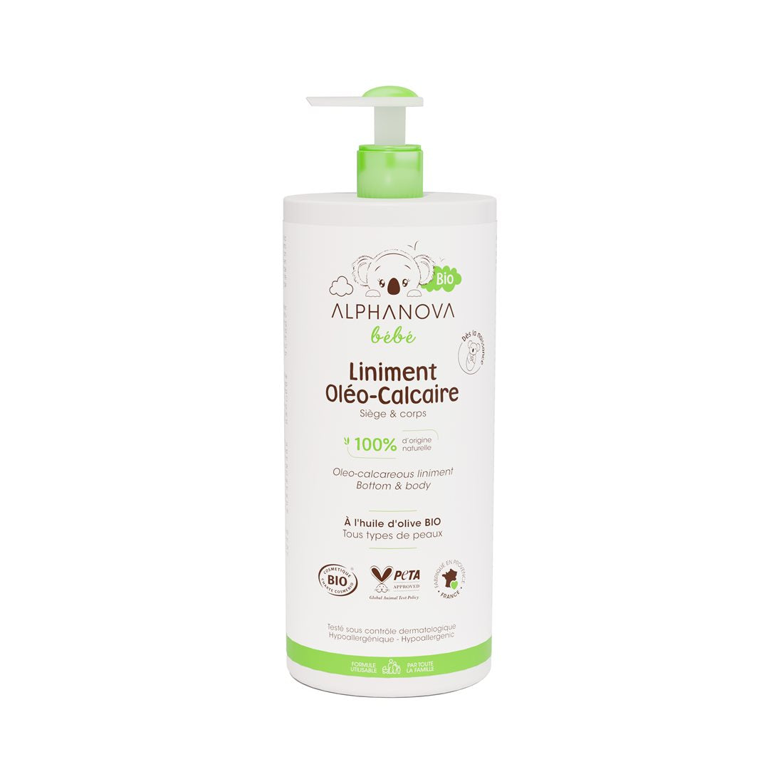 ALPHANOVA BB Liniment Oléo Calcaire Bio Nettoyant Douceur | Flacon 900 ml