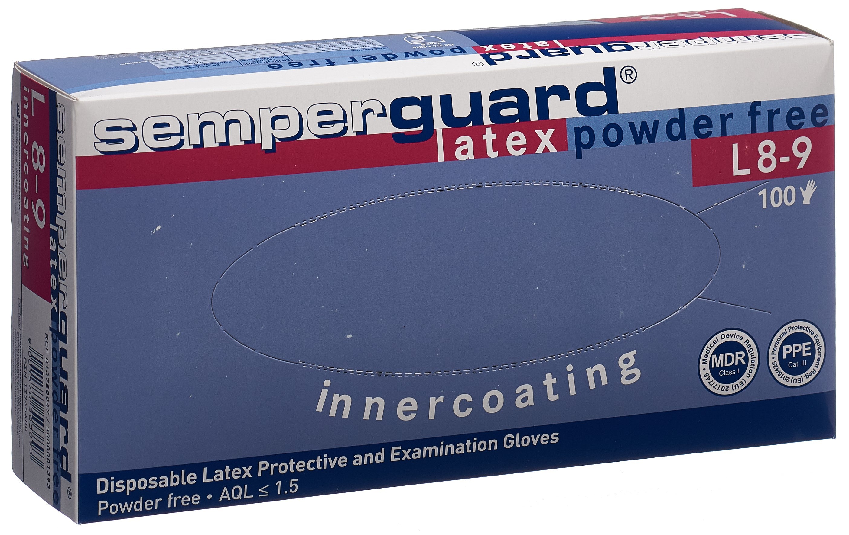 SEMPERGUARD Gants Latex Intérieur Coton Taille L Sans Poudre 100 Pièces
