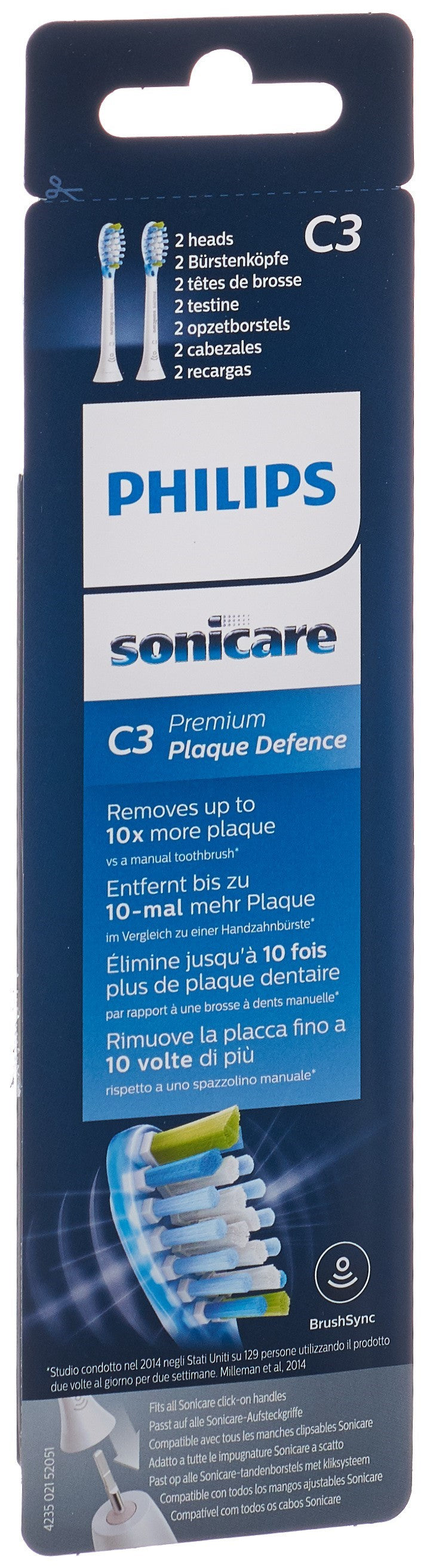 PHILIPS Sonicare C3 Premium Tête Brosse Dentaire Blancheur 2 Pièces