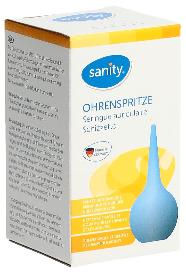 SANITY Poire Lavement Oreilles Adulte 27ml | Nettoyage Doux