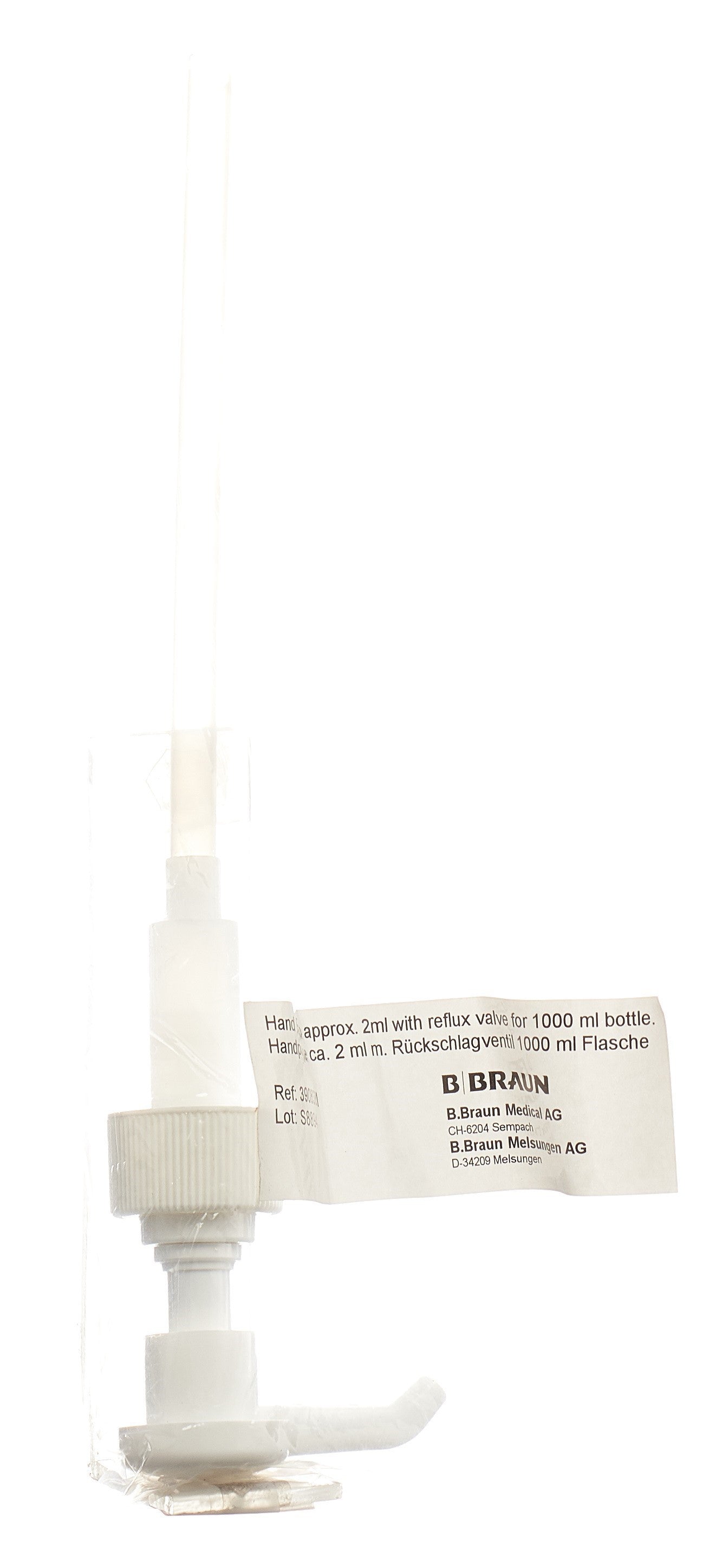 B. Braun Pompe de Dosage 1000ml (2ml) avec Soupape de Retenue | Précision Médicale