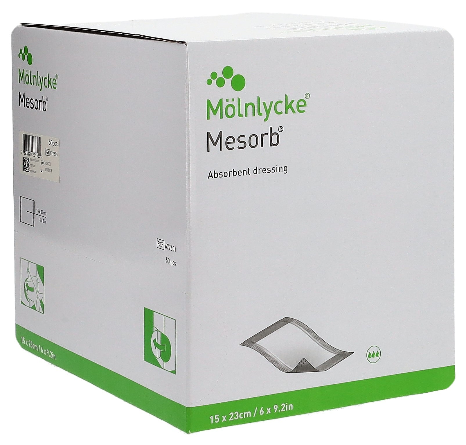 MESORB Pansement Absorbant Stérile 15x23cm | Lot de 50 pièces