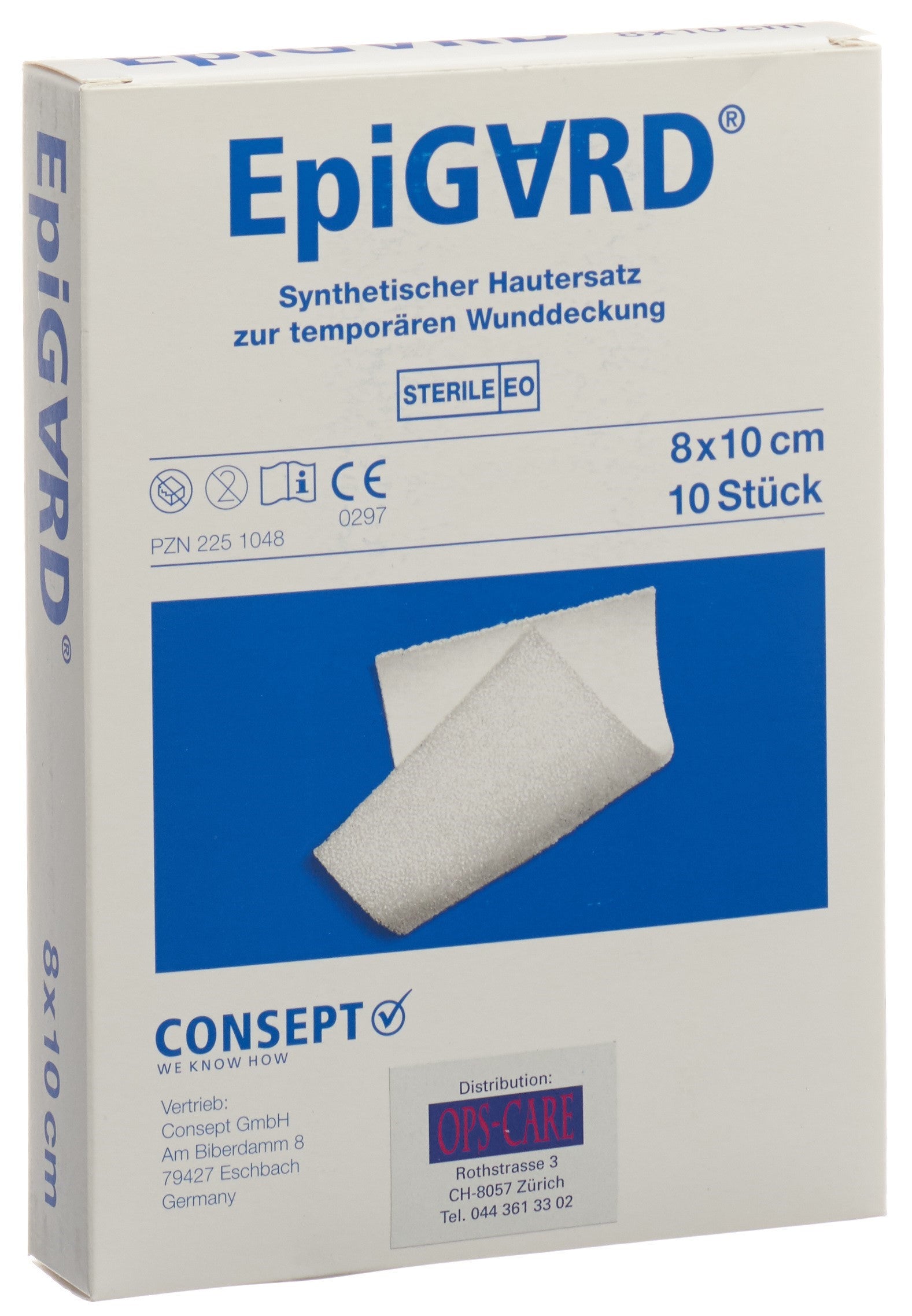 EPIGARD Membrane Cutanée Synthétique Cicatrisante 8 x 10 cm 10 Pièces