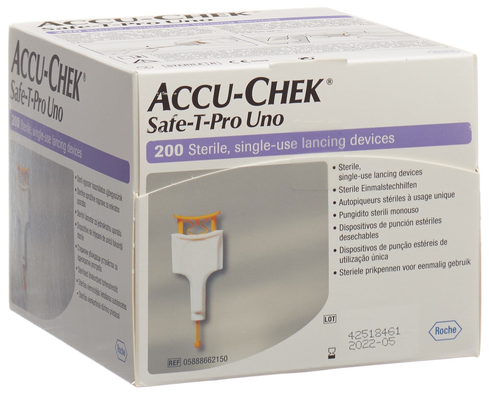 ACCU-CHEK Safe-T Pro Uno usage unique 200 pce