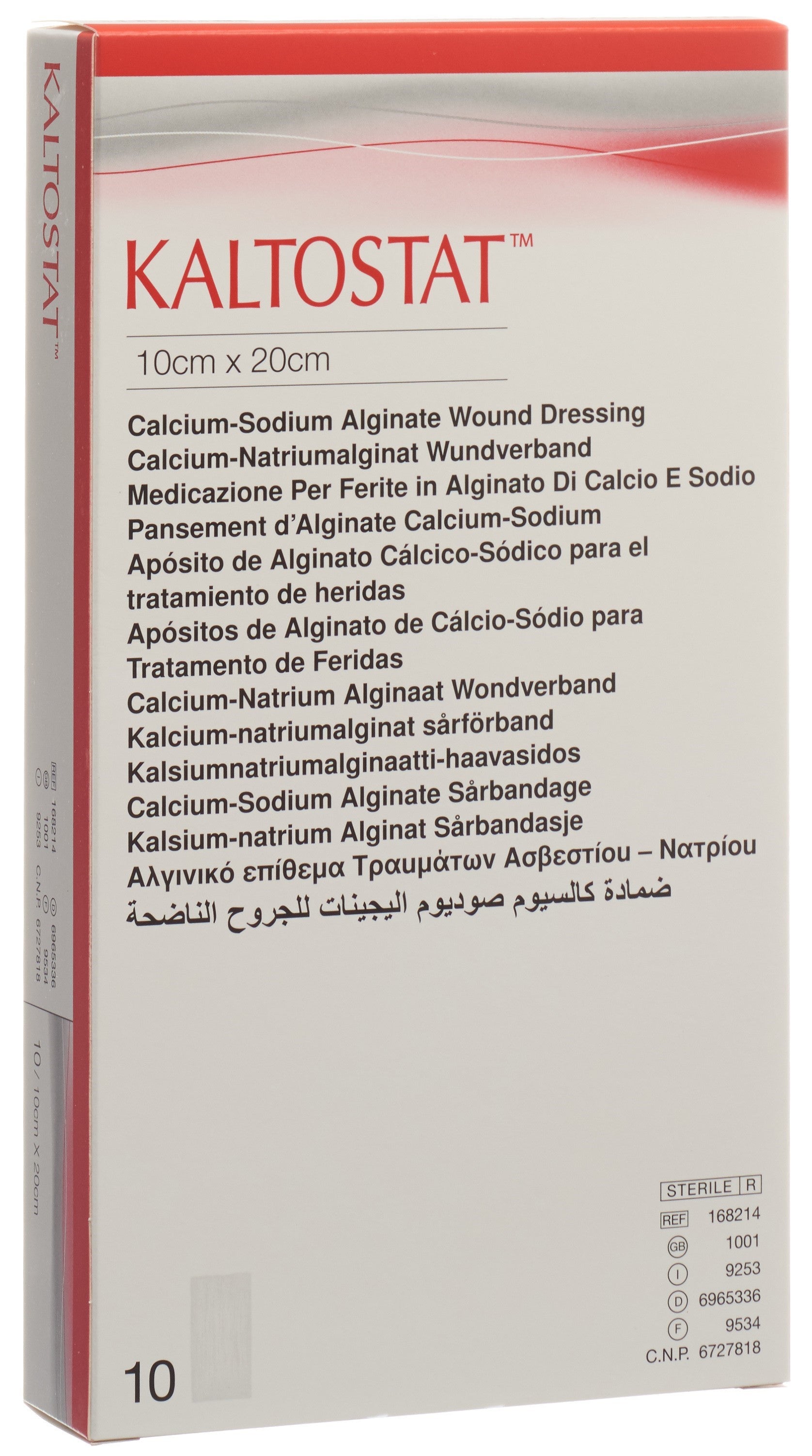 Kaltostat Pansement Alginate Stérile 10x20cm | 10 Compresses