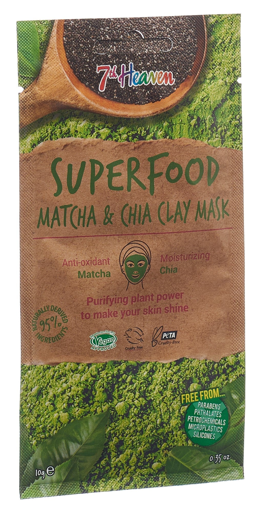 7TH HEAVEN clay mask superfood matcha chia 10 ml