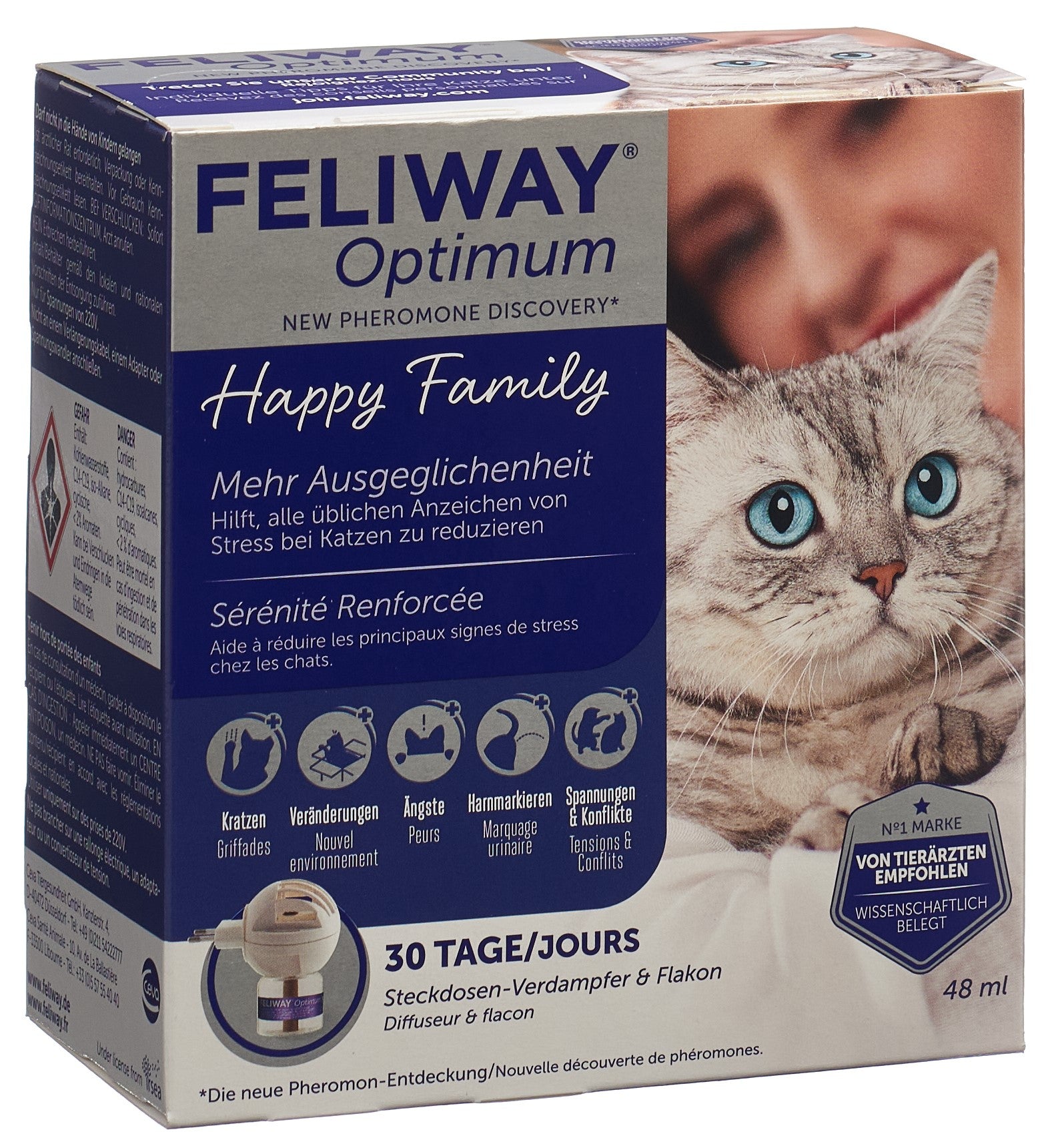 FELIWAY Optimum Diffuseur Anti-Stress Chat | Recharge 48ml
