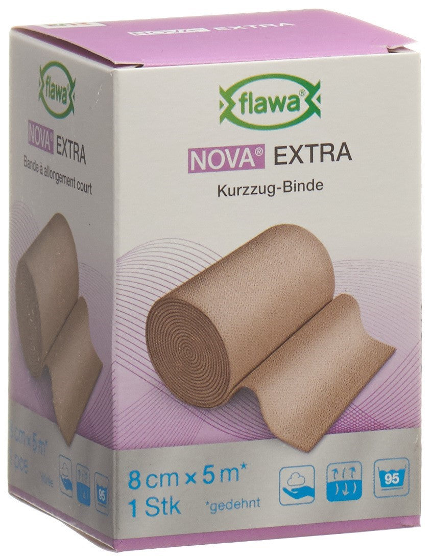 FLAWA NOVA EXTRA Bande Extensible Courte 8cm x 5m Chair | Confort & Maintien
