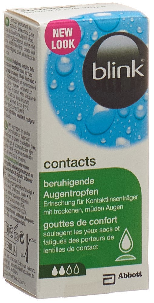 Blink Contacts Gouttes Hydratantes pour Yeux Secs 10 ml