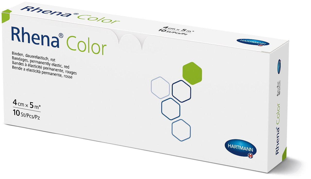 RHENA Bandes Élastiques Rouge 4cm x 5m | Lot de 10 Pièces