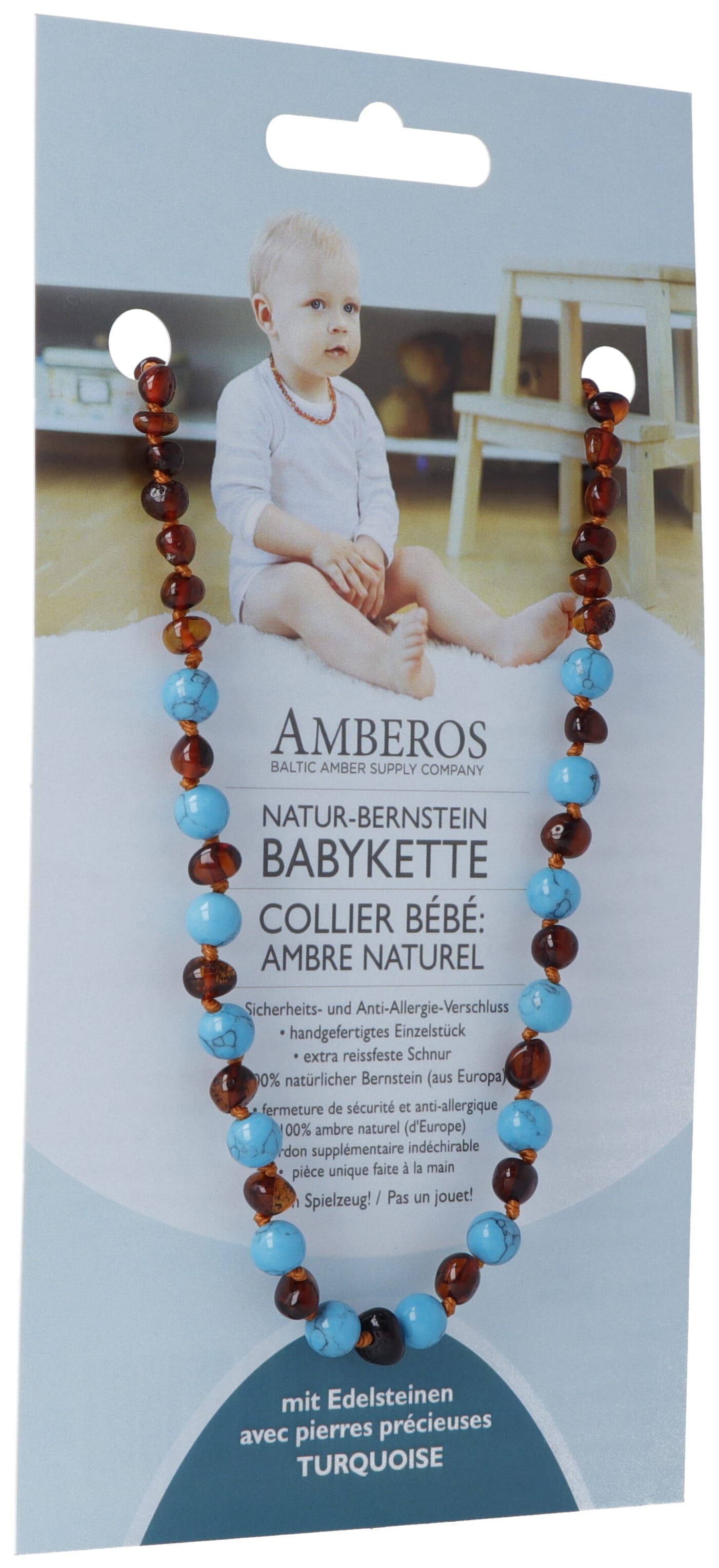 AMBEROS Collier Anti-Puces & Tiques Naturel | Protection Barrière 3 Mois