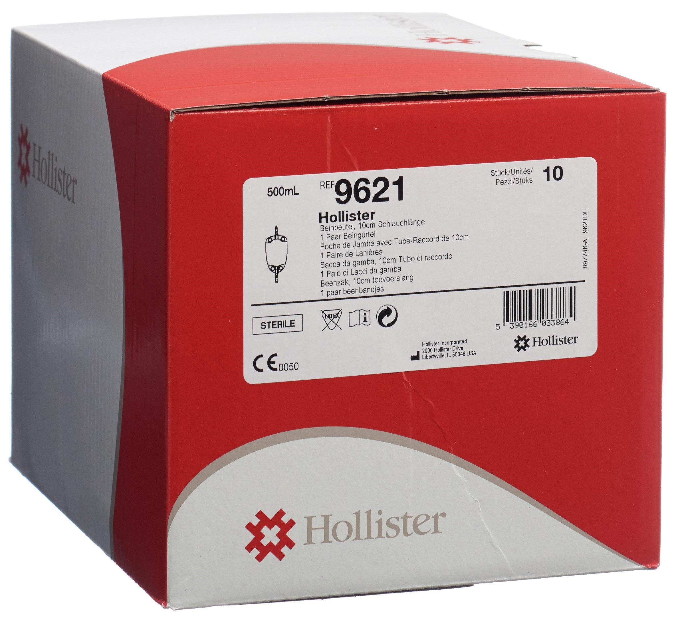 Hollister Poche Jambe 500ml Confortable | Lot de 10 Pièces