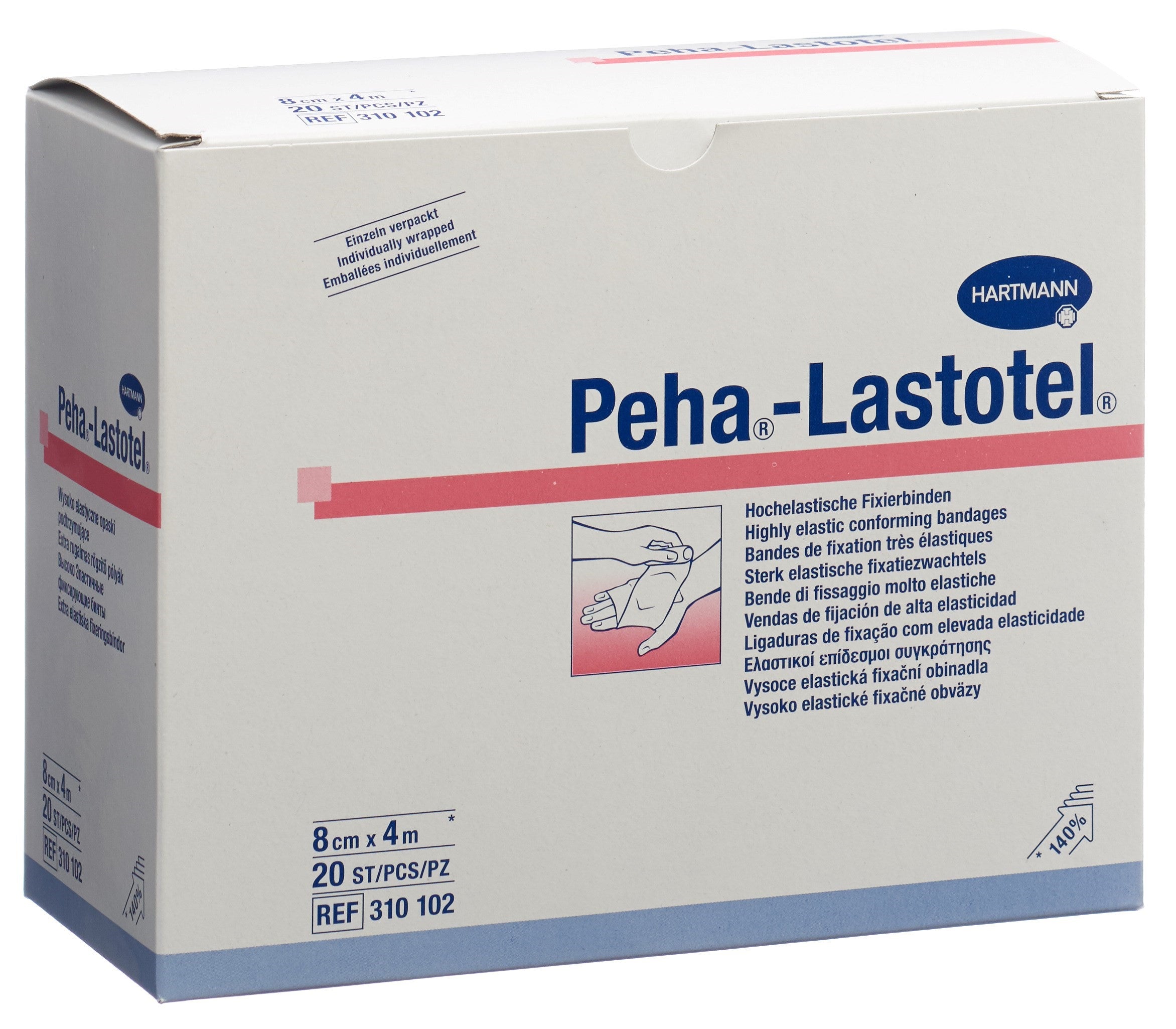 PEHA-LASTOTEL Bandes de Fixation Élastiques | 20 Pièces 8cm x 4m