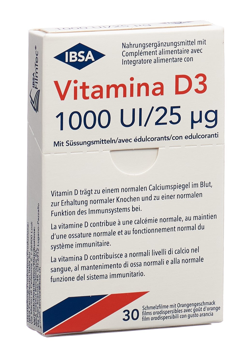 VITAMINA D3 film orodisp 1000 I.U. (nouv) 30 pce