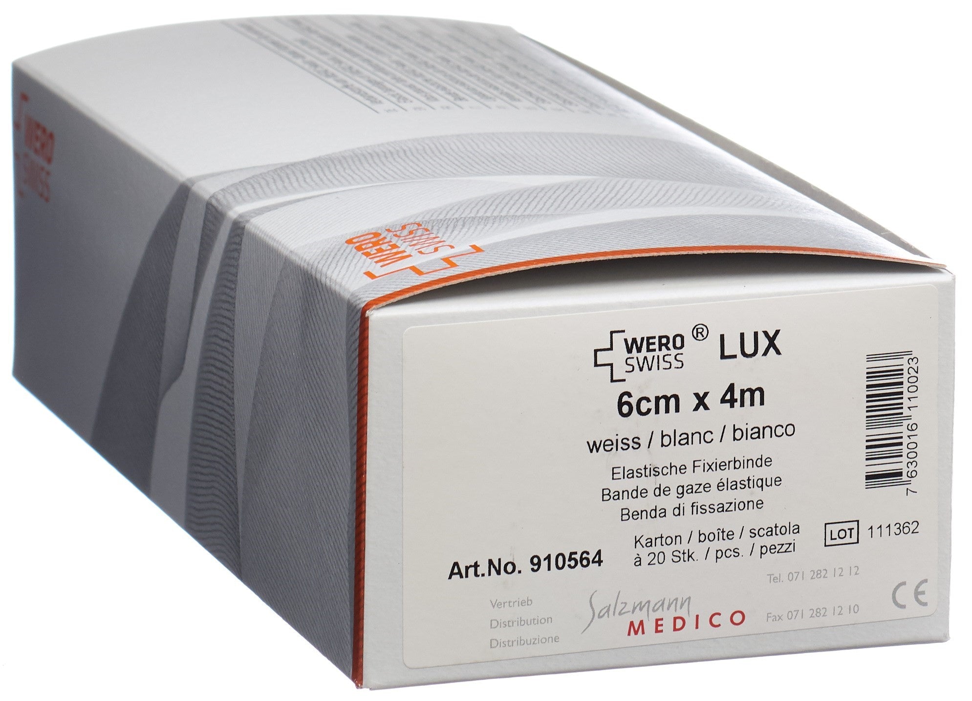 WERO SWISS Lux bande fix gaze él 4mx6cm bla 20 pce
