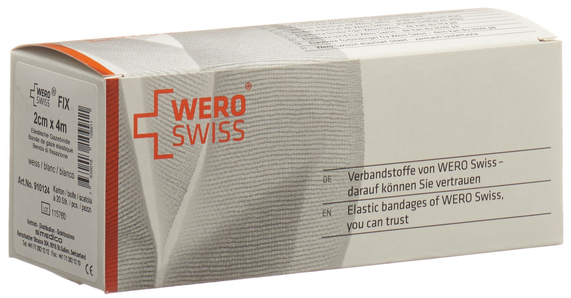 WERO SWISS Fix bande gaze él 4mx2cm blanc 20 pce
