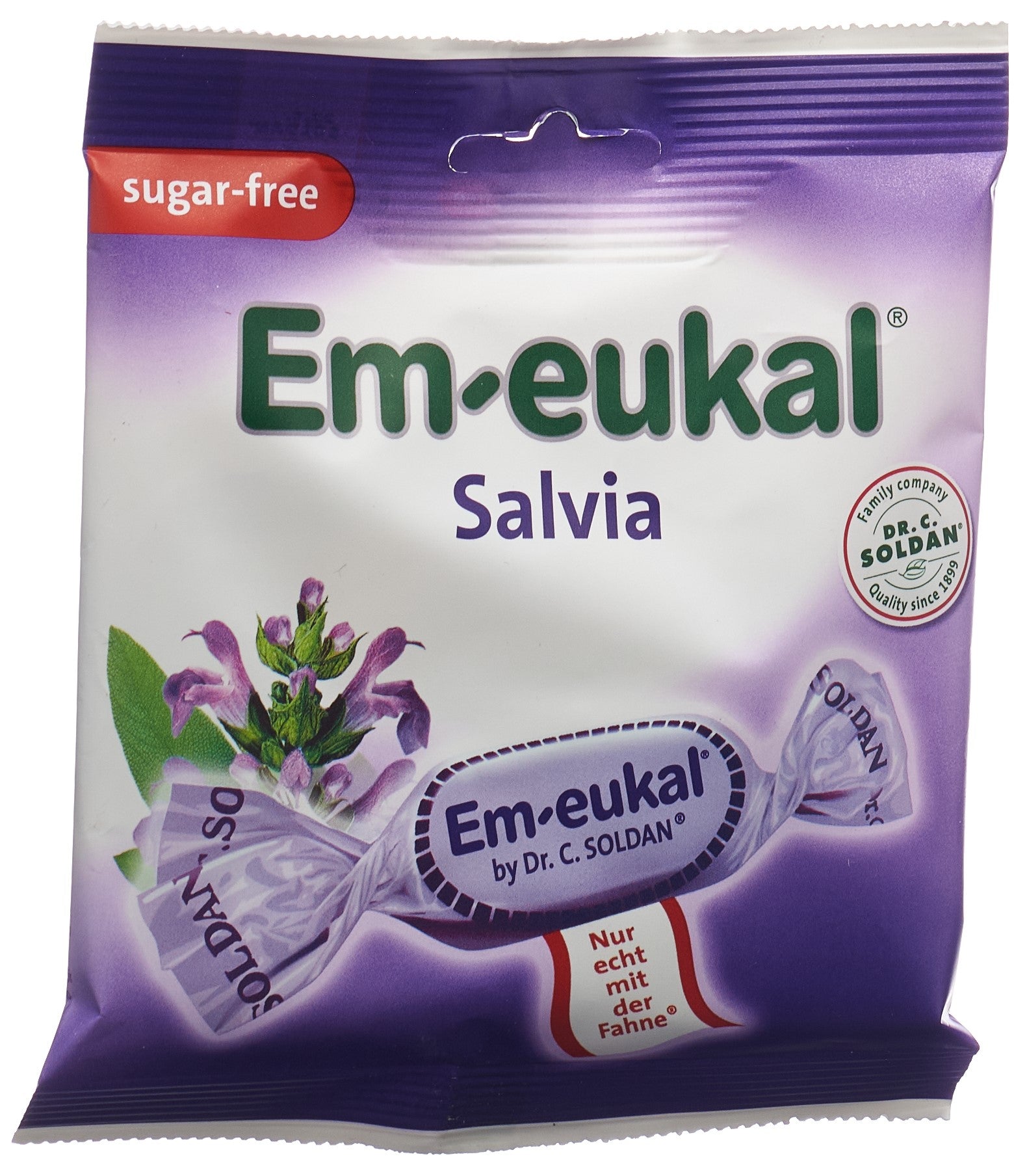 Soldan Em-Eukal Salvia sans sucre 50 g | Soulage gorge