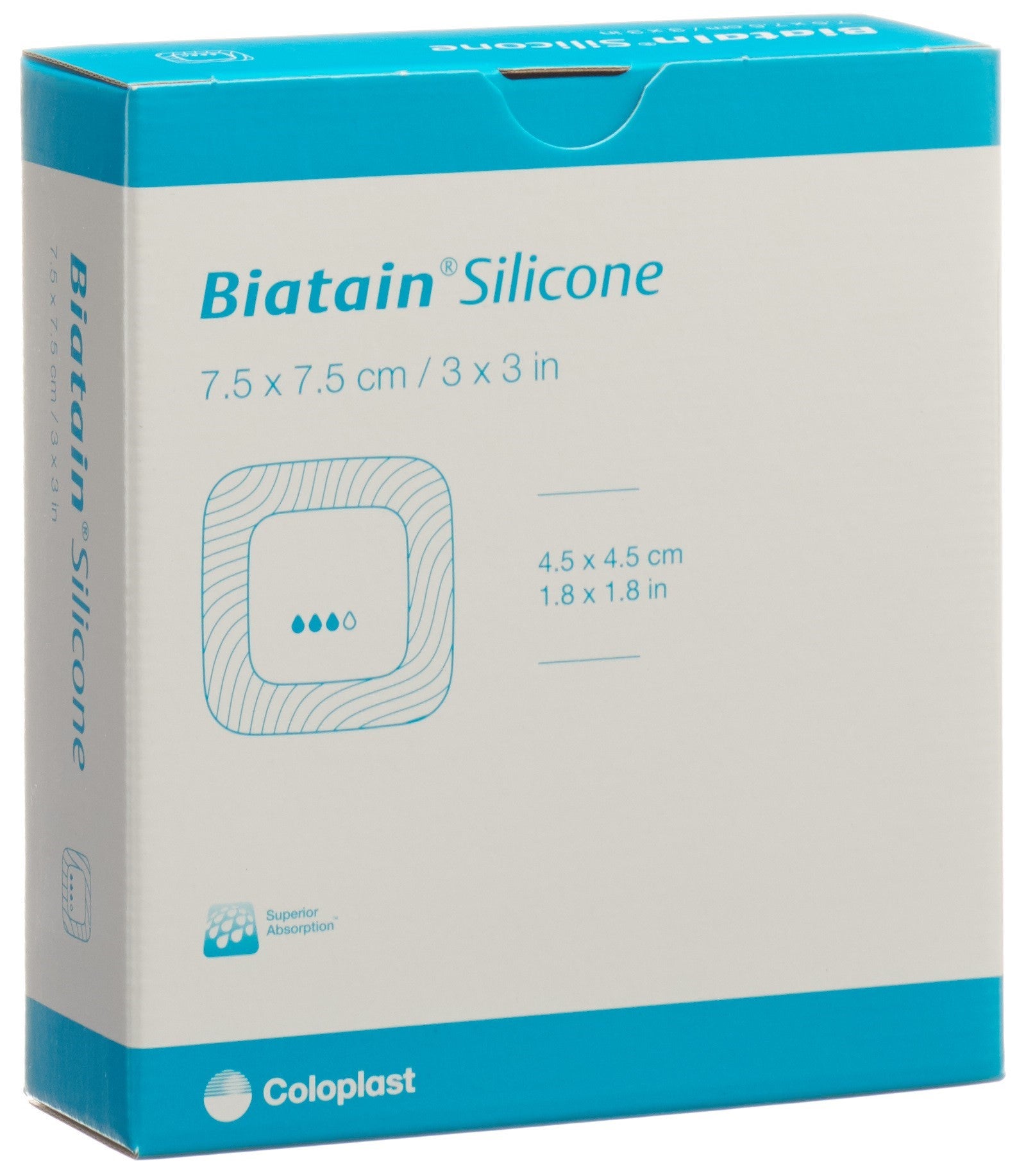 BIATAIN Silic Pansement Mousse Adhésif 7.5x7.5cm 10 Pcs