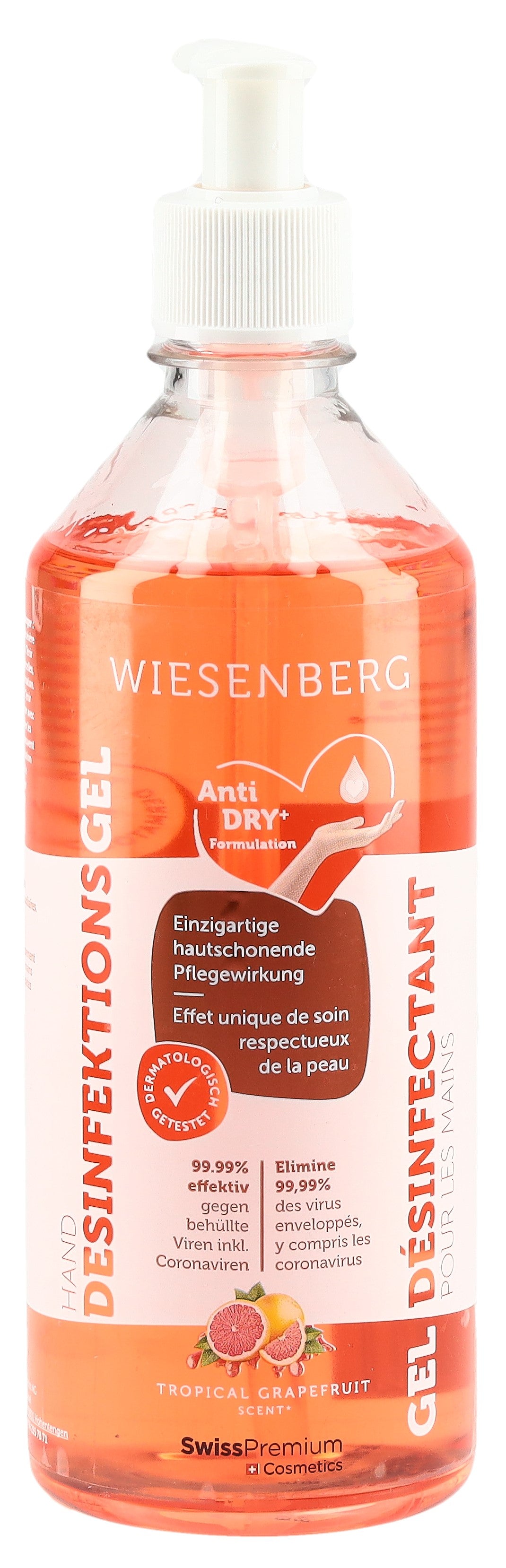 WIESENBERG Gel désinf mains Trop Grapefruit 500 ml