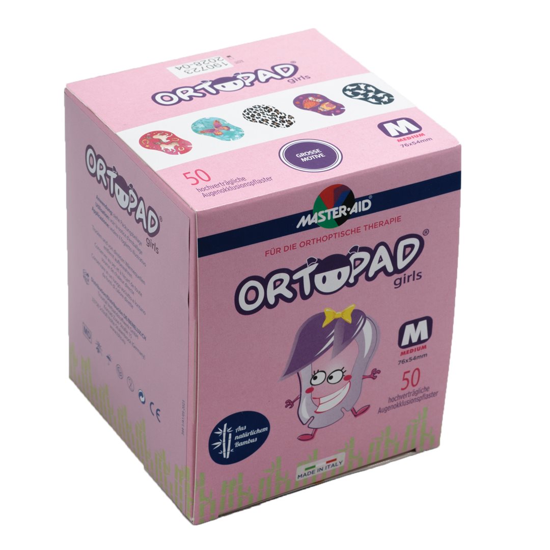 ORTOPAD Patch Occlusif Enfant Fille 2-4 Ans | Lot 50 Pièces