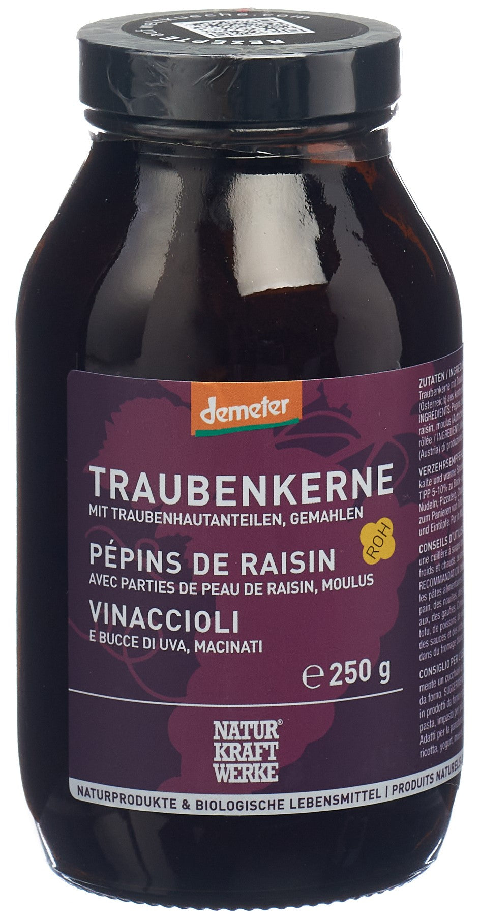 NATURKRAFTWERKE Pépins de Raisin Bio Antioxydant 250 g