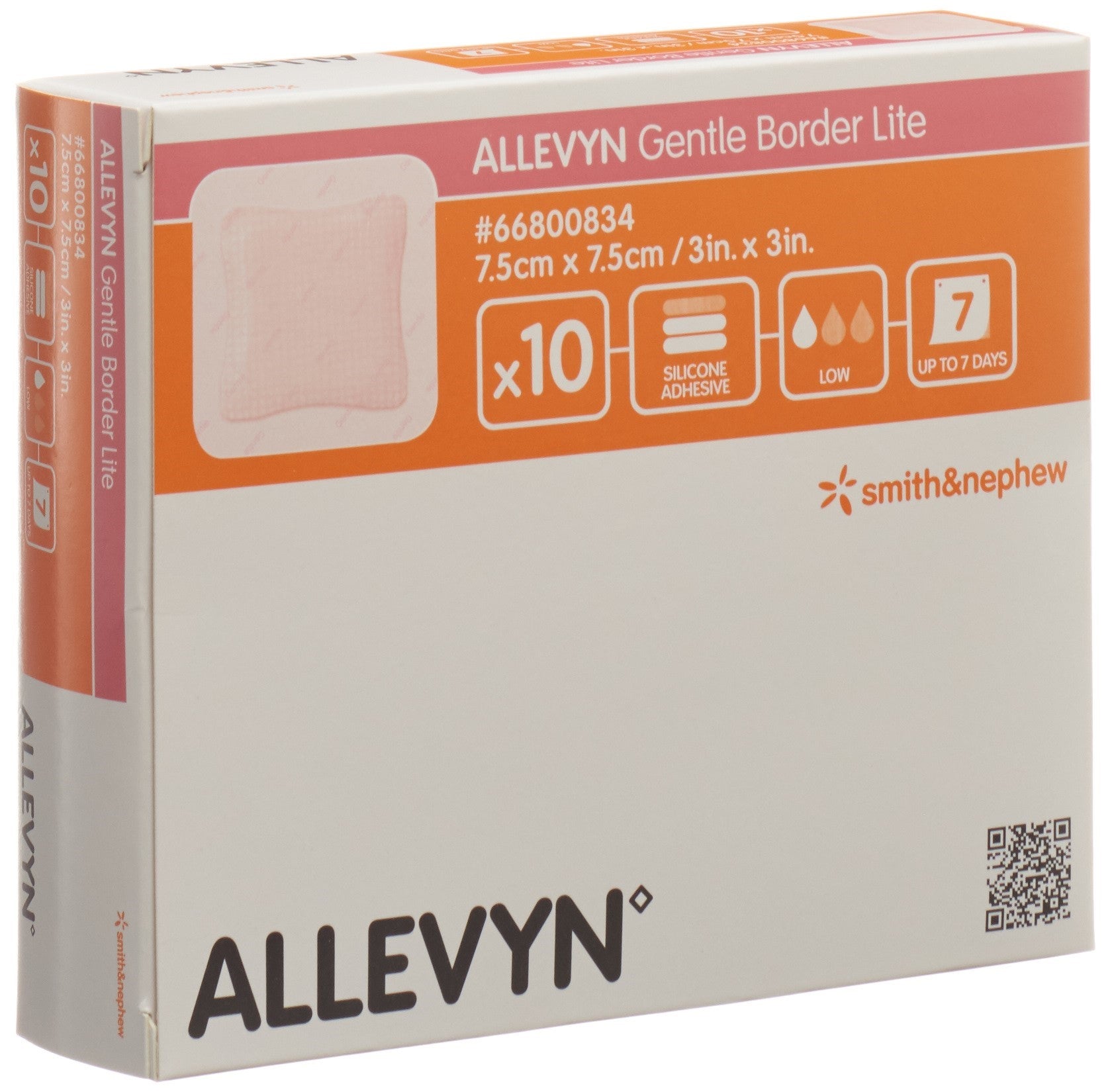 ALLEVYN GB LITE Pansement Hydrocellulaire Fin 7.5 x 7.5 cm 10 pièces