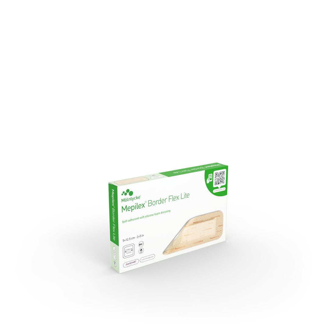 Mölnlycke MEPILEX Border Flex Lite Pansement Adhésif Doux 5 x 12.5 cm 5 pièces