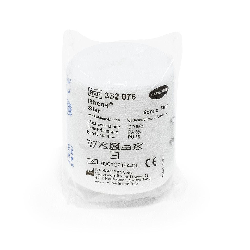 RHENA Star Bande Élastique 6 cm x 5 m Confort & Maintien | Cellophane