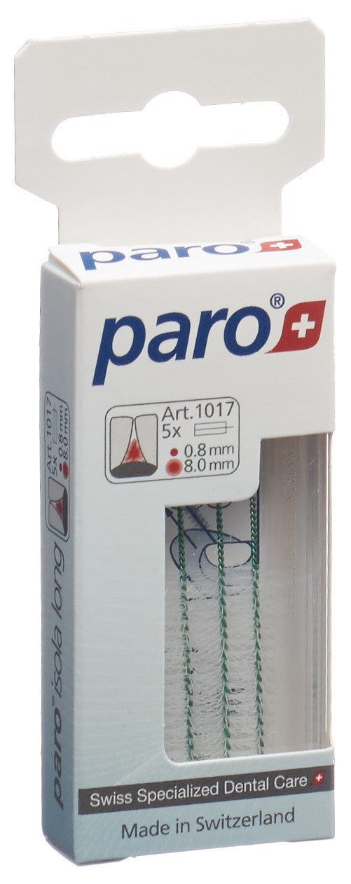 PARO Isola Long Brossettes Interdentaires Medium Vert Cylindriques 5 Pièces