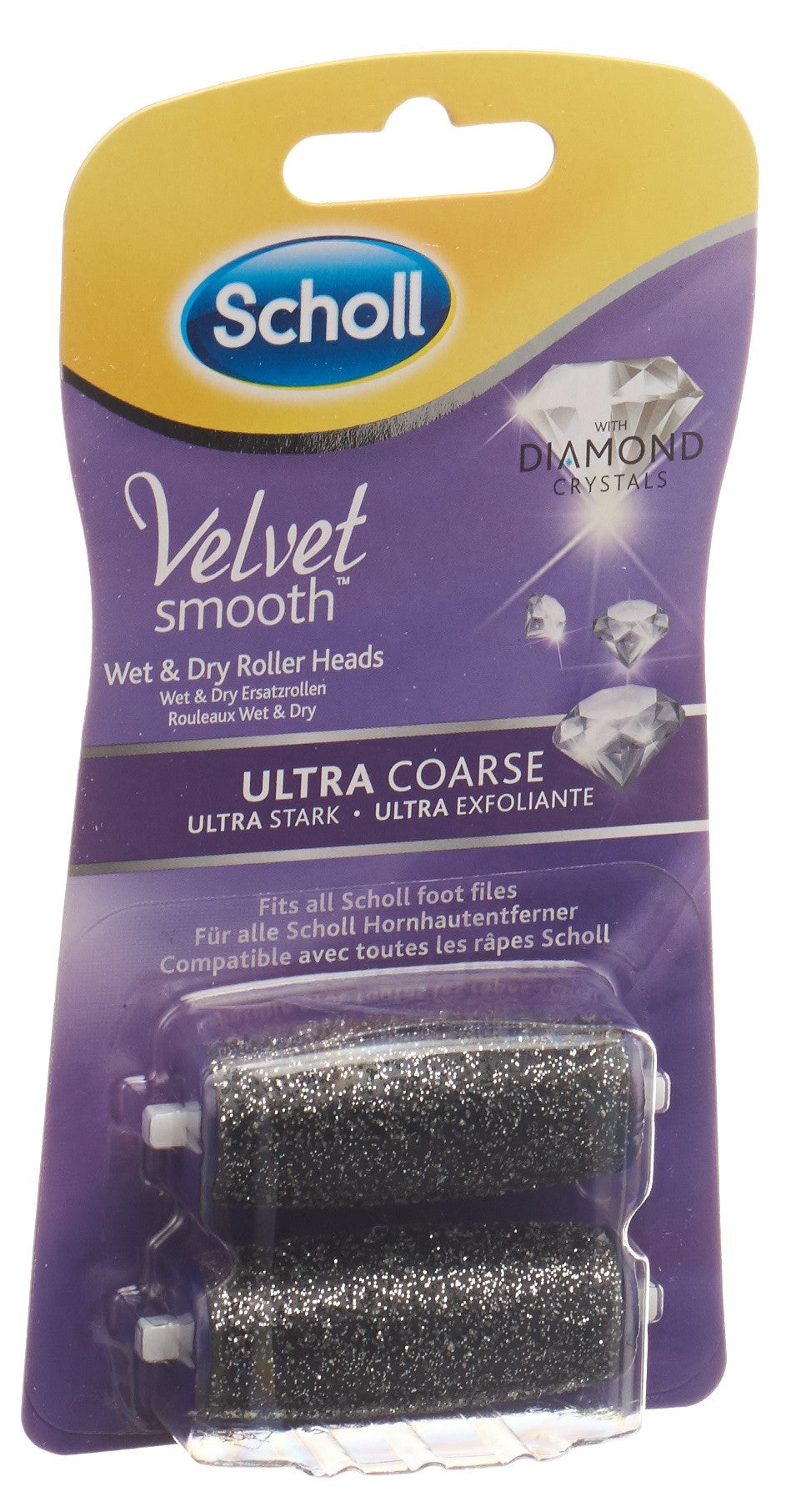 Scholl Velvet Smooth Râpe Électrique Pieds Douceur | Lot 2 Têtes