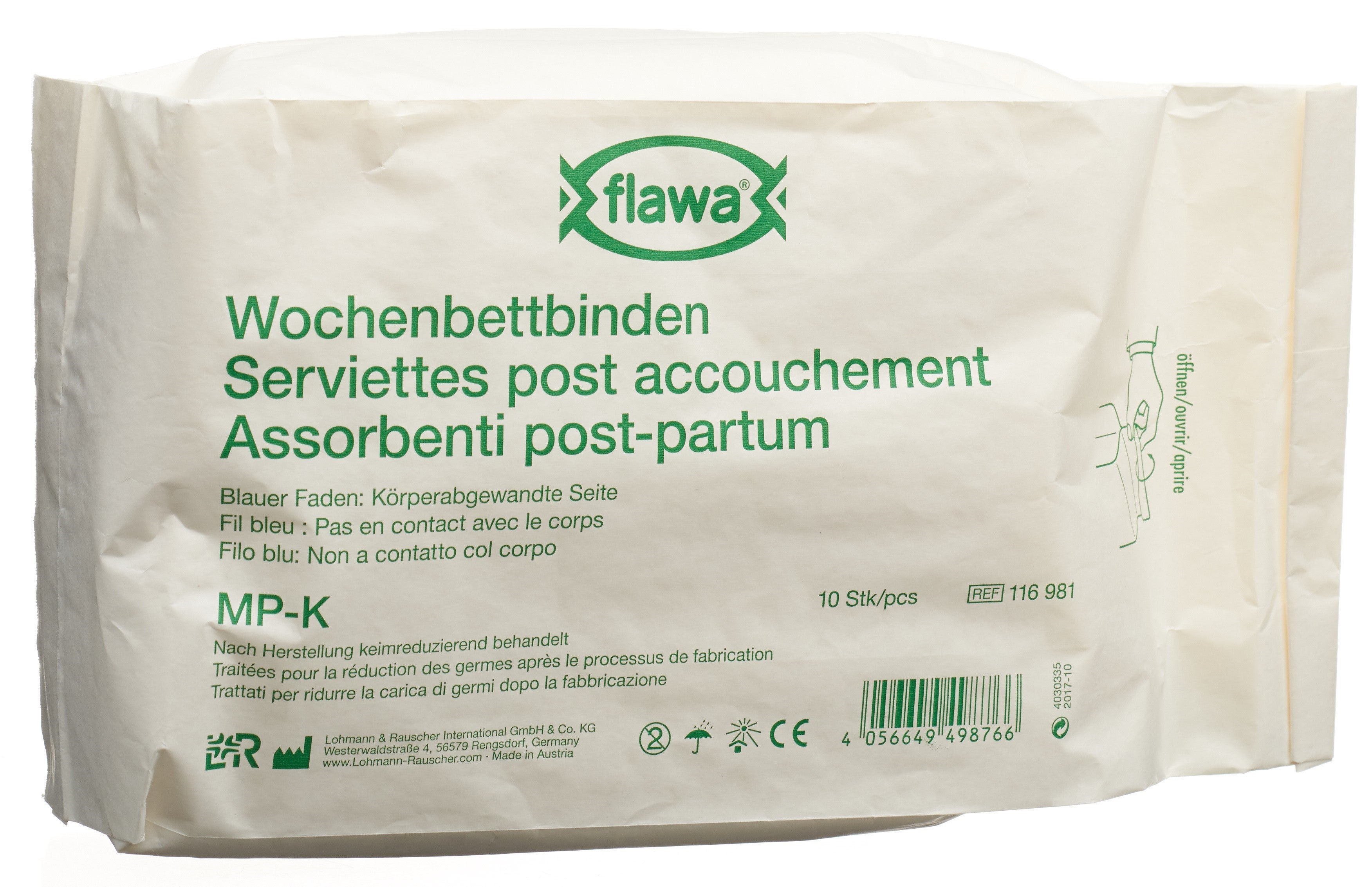 FLAWA Serviettes Hygiéniques Maxi Protection Douceur 10 Pièces